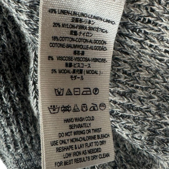 Free People Sweater Womens‎ Size Large Gray Linen Blend Slouchy Indie Grunge - Picture 14 of 14